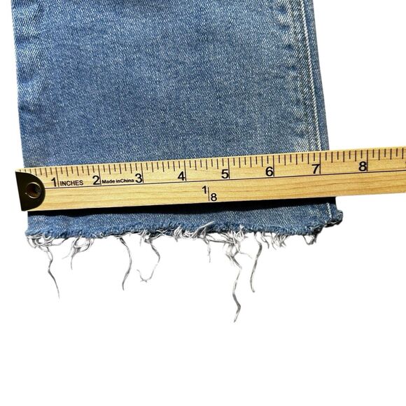 ZARA Women’s Mid Rise Cropped Flare Jeans Fringe Hem Size 2 Blue Denim Pants - Picture 11 of 11